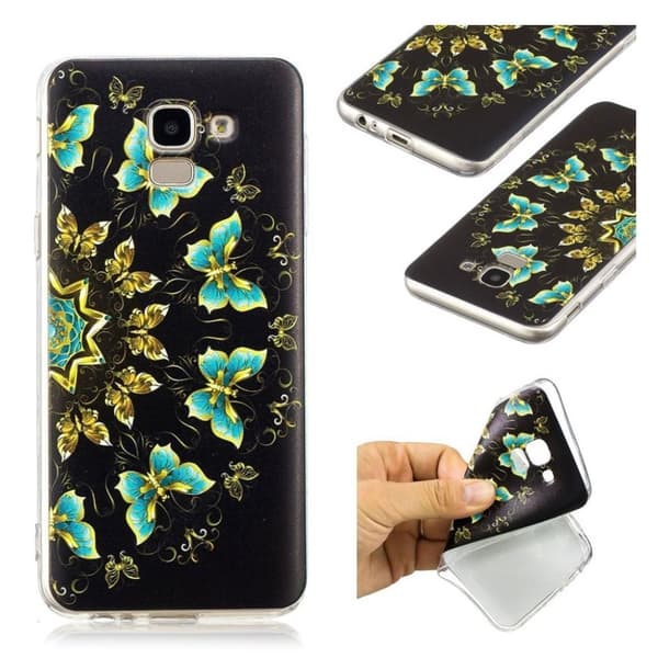 Butterfly läder Samsung Galaxy J6 (2018) fodral - Flerfärgad