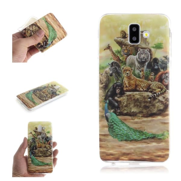 Samsung Galaxy J6 Plus (2018) mjukt fodral med mönstertryck - Djur