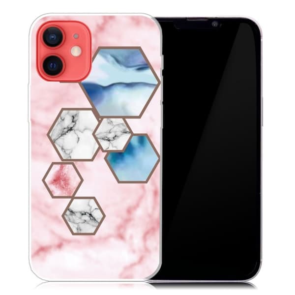 Marmormotiv iPhone 13 Mini skal - Hexagon Fragment Marmor