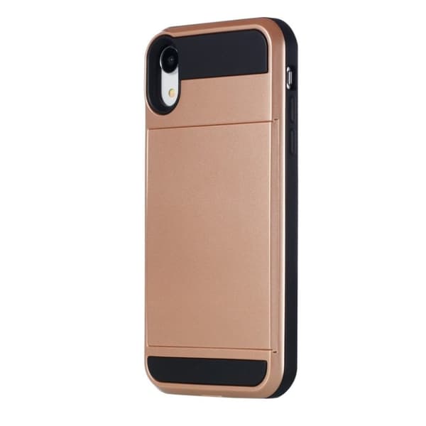 iPhone Xr mobilskal silikon plast kortficka – Rosenguld
