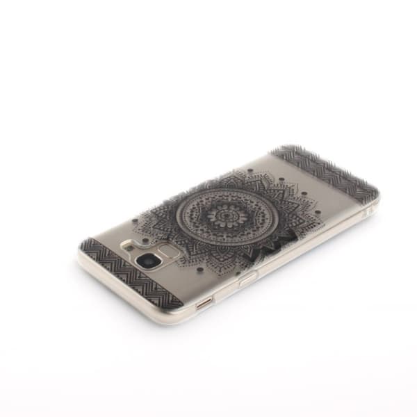 Samsung Galaxy J6 (2018) mobilskal silikon tryckmotiv - Svart mandala