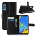 Miniatyrbild 1 av 2: Samsung Galaxy A7 (2018) flipfodral i litchi skin-läder - Svart