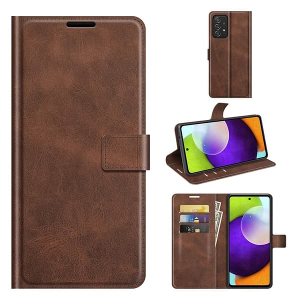 Hållbart konstläder Samsung Galaxy A52s 5G / Samsung Galaxy A52 / Samsung Galaxy A52 5G fodral med plånbok - Brun