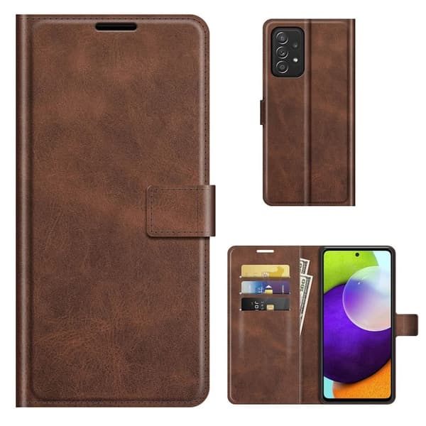 Hållbart konstläder Samsung Galaxy A52s 5G / Samsung Galaxy A52 / Samsung Galaxy A52 5G fodral med plånbok - Brun