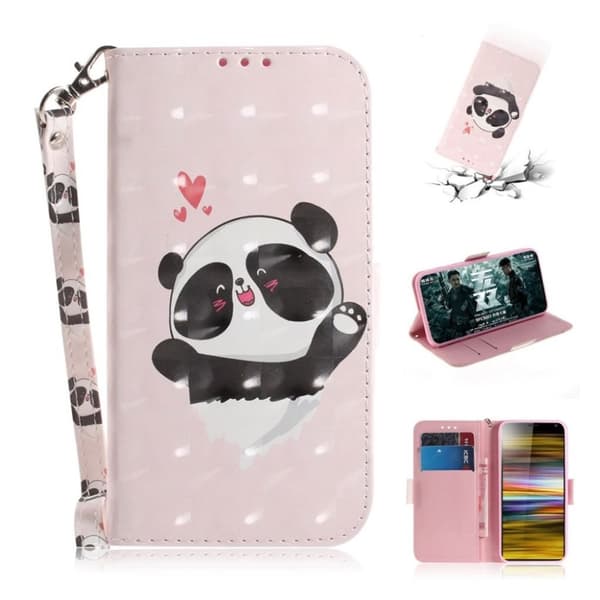 Sony Xperia 10 Plus kuviollinen  nahkainen suojakotelo - Suloinen Panda