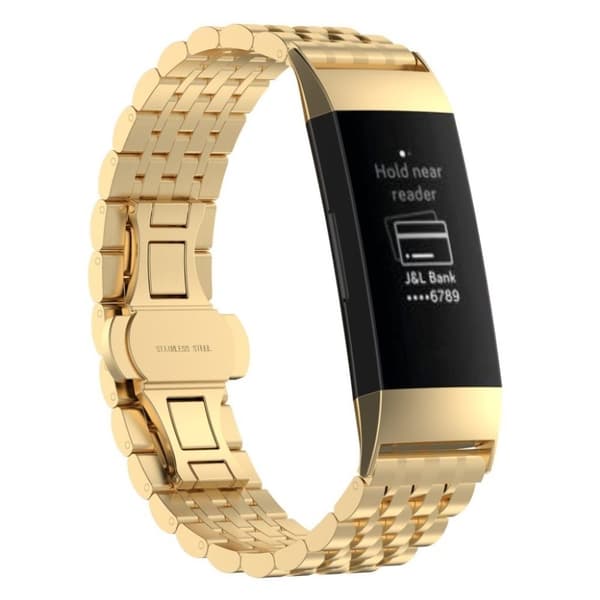 Fitbit Charge 3 rustfrit stål Urrem - Guld
