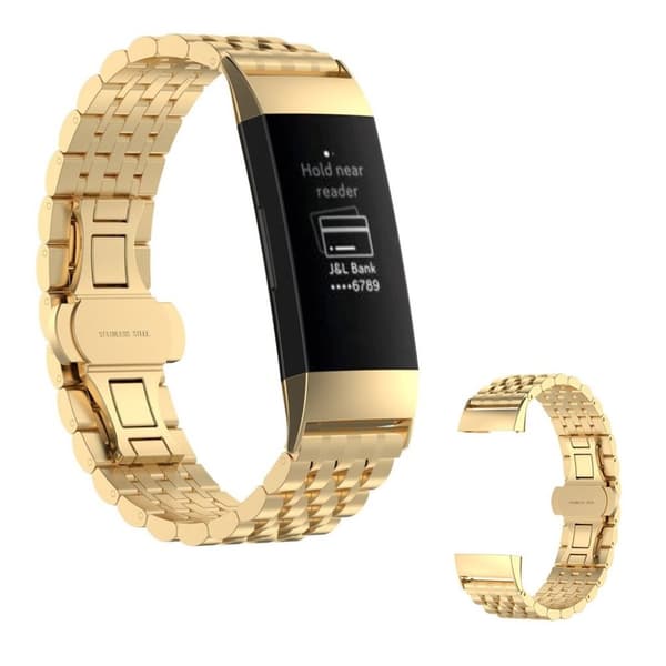 Fitbit Charge 3 rustfrit stål Urrem - Guld