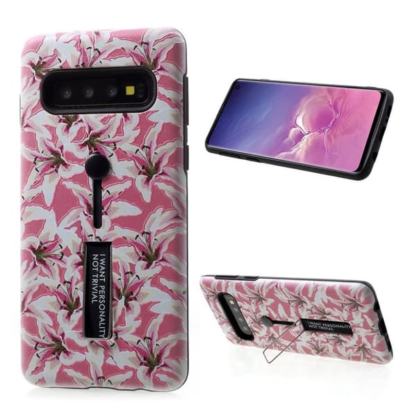 Samsung Galaxy S10 Präglat mönster hybridfodral - Mönster H
