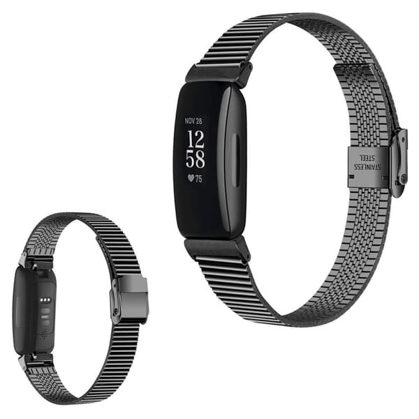 Snyggt klockarmband i rostfritt stål till Fitbit Inspire 2 - Svart