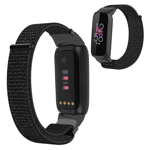14 mm Fitbit Luxe klockarmband med nylonögla - Svart