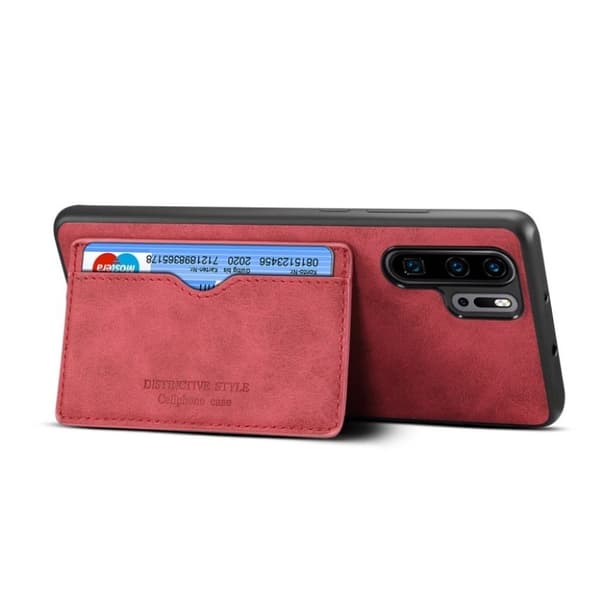 Huawei P30 Pro konstläderklätt skal - Röd