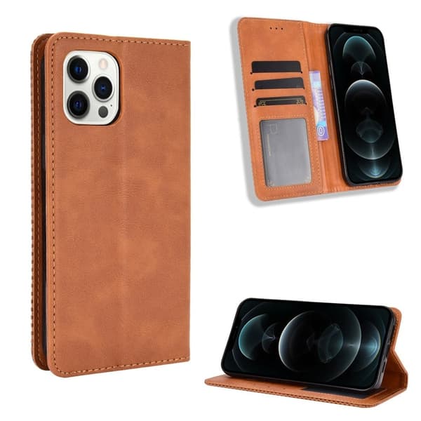 Bofink Vintage läder iPhone 13 Mini fodral - Brun