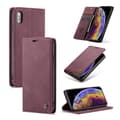 Miniatyrbild 1 av 2: CASEME iPhone XS plånboksfodral i läder med auto-absorberande magnetstängning - vinröd