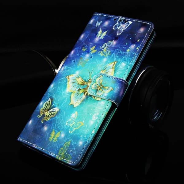 Samsung Galaxy A50 Läderfodral med Mönster - Fjärils Mönster