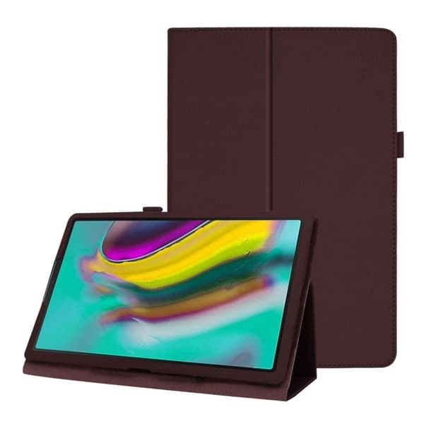 Samsung Galaxy Tab A 10.1 (2019) litchi lædercover - kaffe