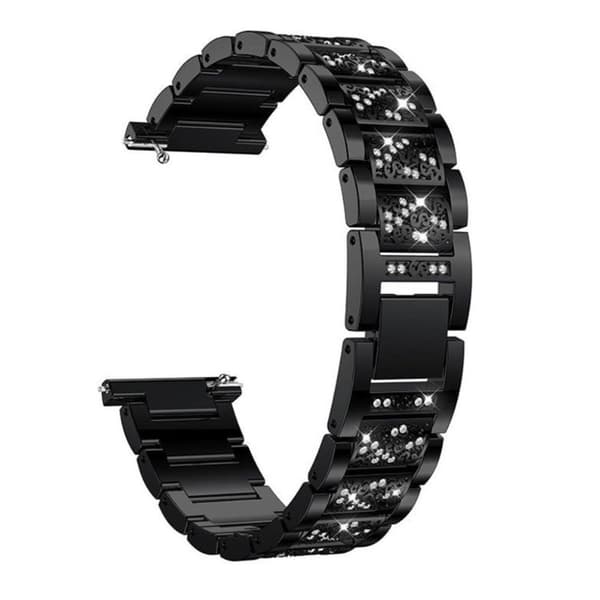 Huawei Watch GT / Samsung Gear S3 / Frontier 22mm koristeellinen kellonauha - Musta