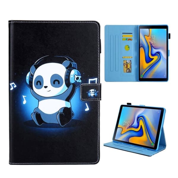 Samsung Galaxy Tab S5e mønstret og flervinklet lædercover - sød panda