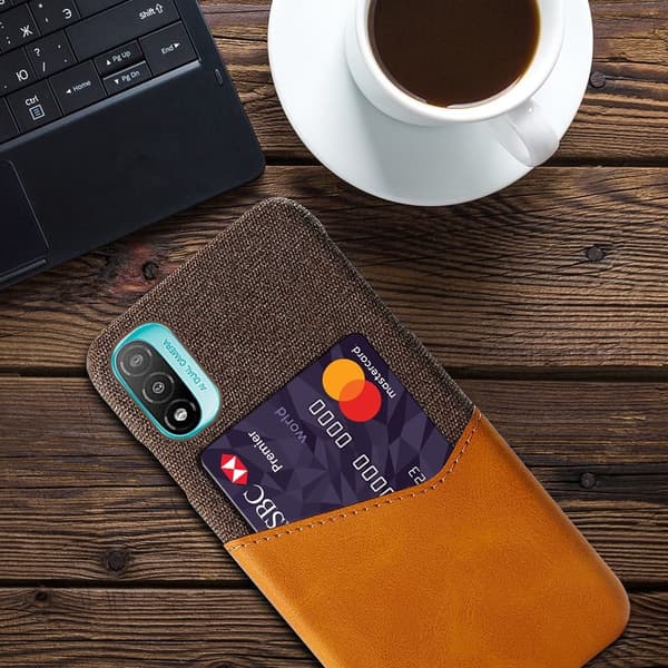 Bofink Motorola Moto E20 skal med korthållare - Orange