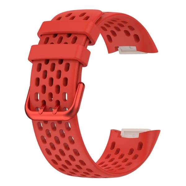 Fitbit Charge 5 andningsbart klockarmband i silikon - Röd