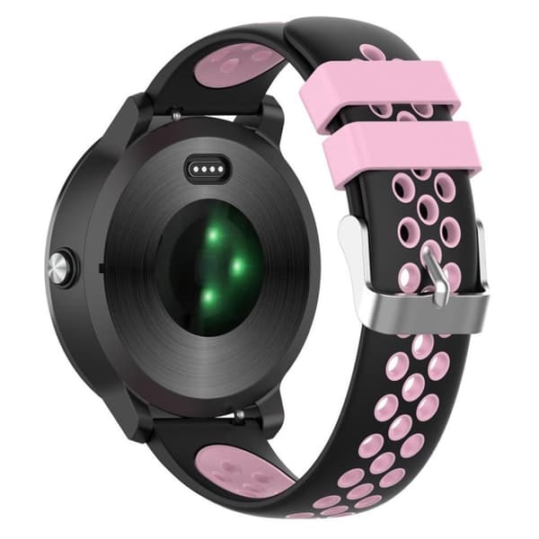 20mm Garmin Vivoactive 3 Dual-Color Silikon Klokkereim - Svart / Rosa Hole
