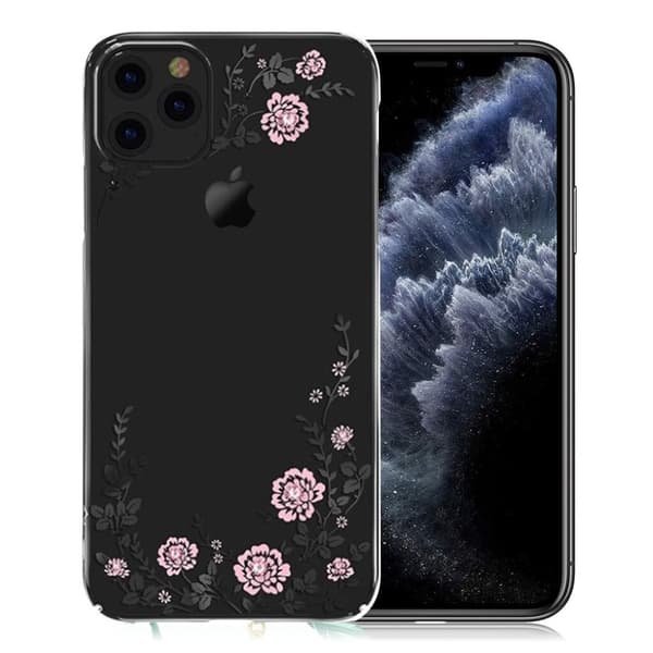 Kavaro iPhone 11 Pro Flora Crystal Case - Musta