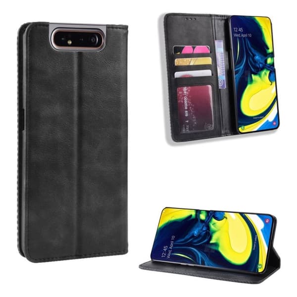 Bofink Vintage läder Samsung Galaxy A80 fodral - Svart