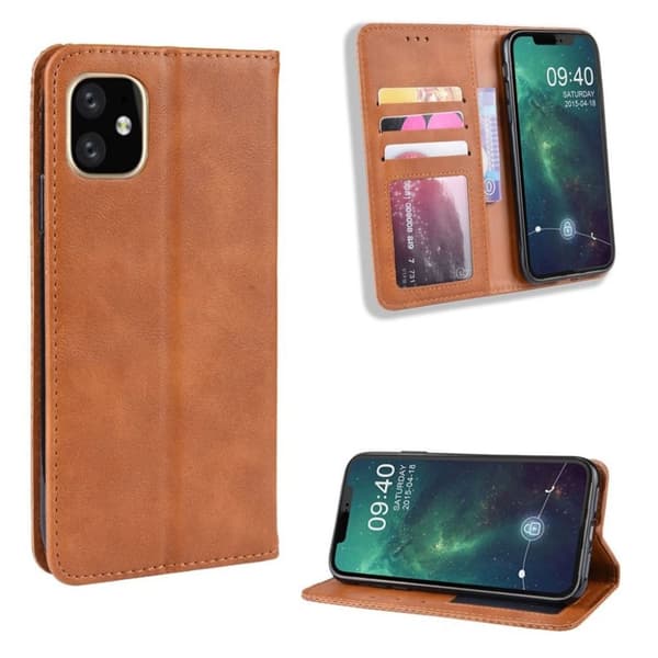 Bofink Vintage läder iPhone 11 Pro Max fodral - Brun