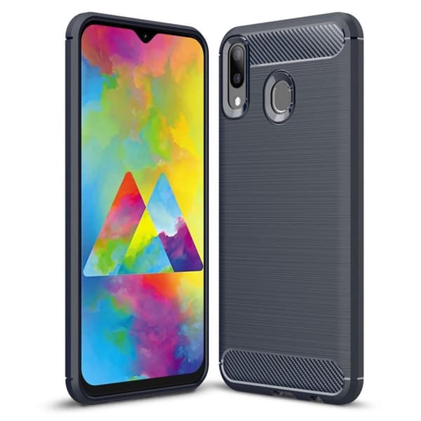 Carbon Flex Samsung Galaxy M20 cover - Mørkeblå