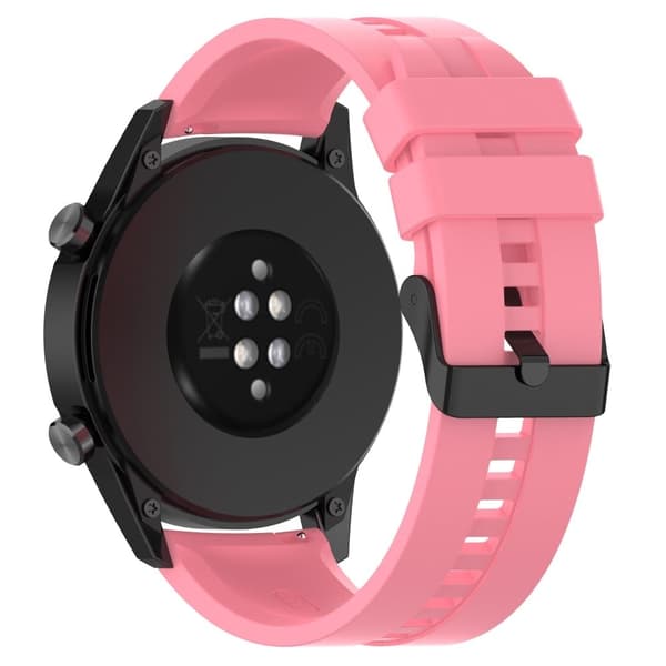 20 mm universal klockarmband i silikon - Svart Stålspänne / Rosa