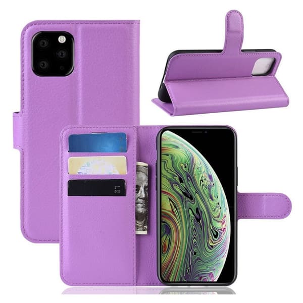Alpha iPhone 11 Pro læder flip etui - Lilla