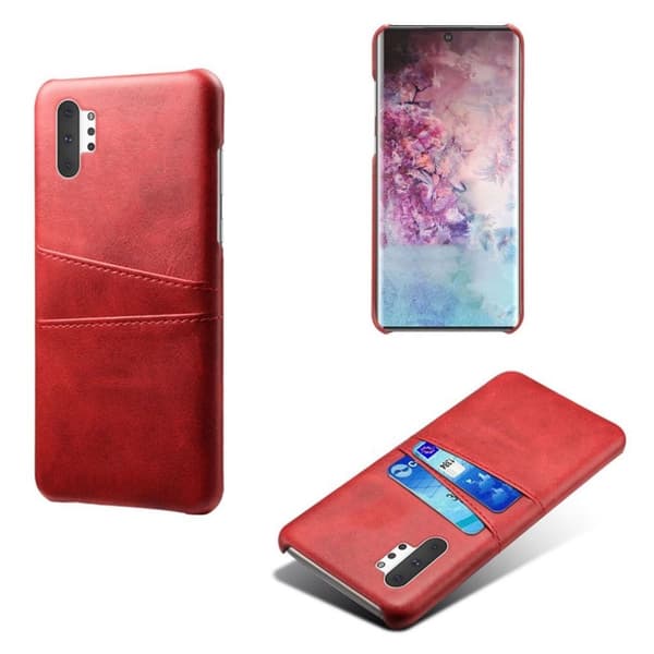 Samsung Galaxy Note 10 Plus skal med korthållare - Röd