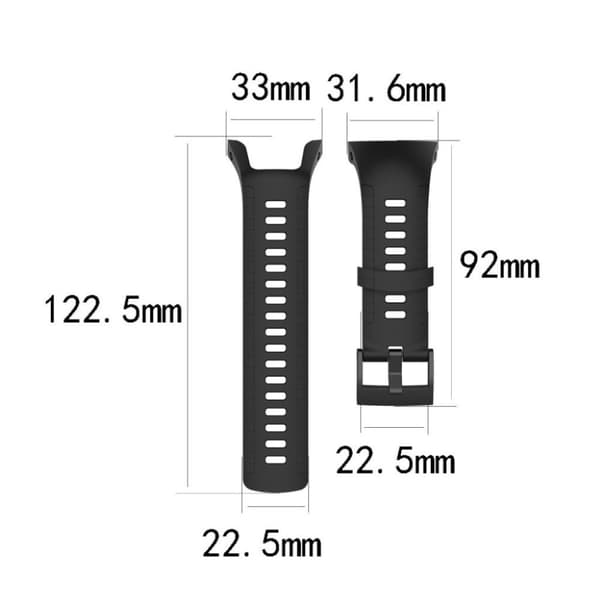 Suunto 5 klockarmband i silikon - Svart