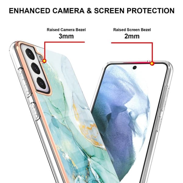 Marmormotiv Samsung Galaxy S21 FE skal - Grön Marmor Dimma
