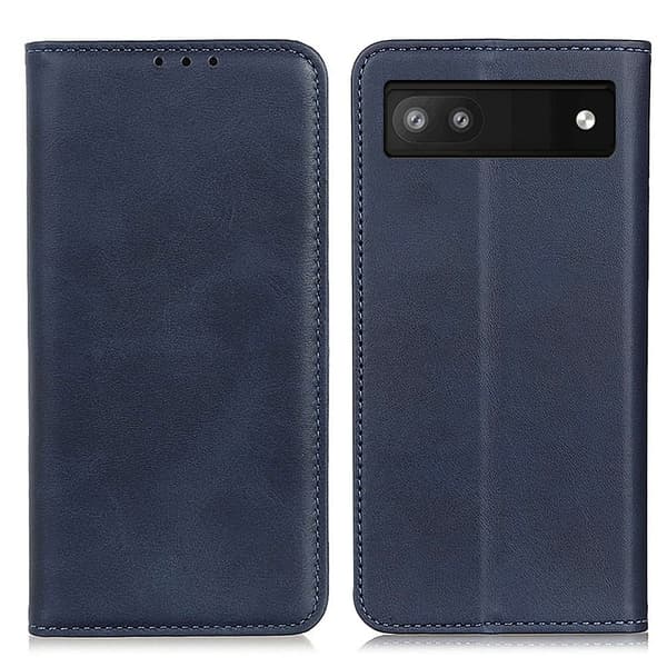 Äkta läder Google Pixel 6a fodral - Blå