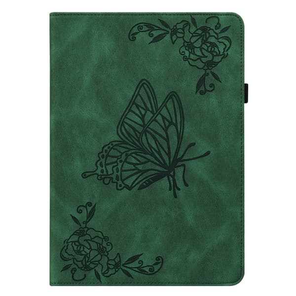 Samsung Galaxy Tab A8 10.5 (2021) flipfodral i PU-läder med blomsteravtryck - Grön