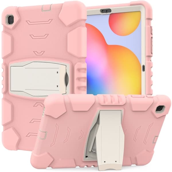 Samsung Galaxy Tab S6 Lite silikone cover med kickstand - Kirsebærblomster Pink
