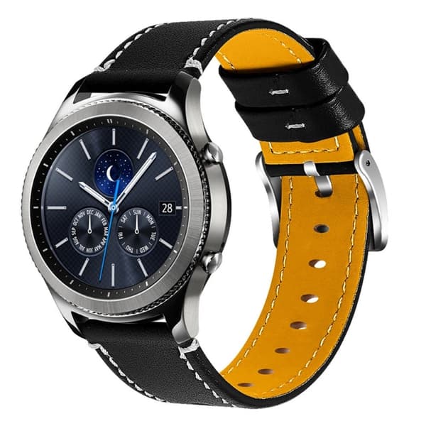 Honor MagicWatch 2 46mm klockarmband i mjukt koskinnläder - Svart