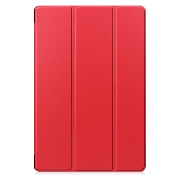 Samsung Galaxy Tab S7 FE tri-fold läderfodral - Röd