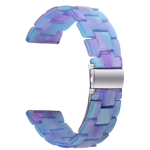 20mm Huawei Watch GT 2 42mm / Watch 2 resin klockarmband med spänne i rostfritt stål - Blå / Lila