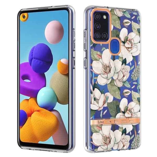 Supertunt och tåligt mjukpärmfodral för Samsung Galaxy A21s - Grön Gardenia