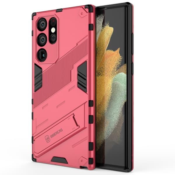 Stöttåligt Samsung Galaxy S22 Ultra hybridskal - Rosa
