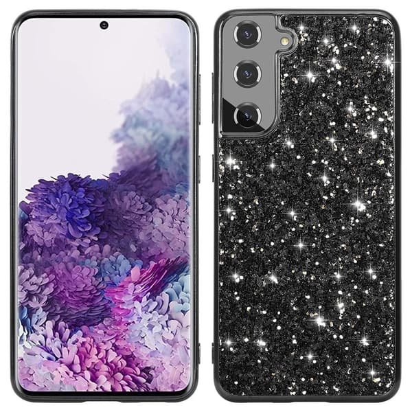 Glitter Samsung Galaxy S22 Plus skal - Svart