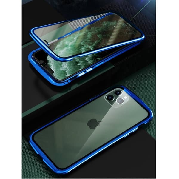 Luphie Wasp iPhone 11 Pro Alu-stötfångare + glas - Blå