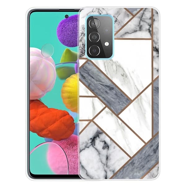 Marble design Samsung Galaxy A23 kotelot - Harmaa / Valkoinen Marmori Laatta