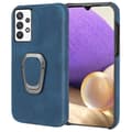 Miniatyrbild 1 av 2: Stötsäkert läderfodral med oval kickstand för Samsung Galaxy M32 5G / A32 5G - Blå