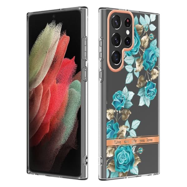 Supertunt och tåligt mjukfodral för Samsung Galaxy S22 Ultra - Blå Ros
