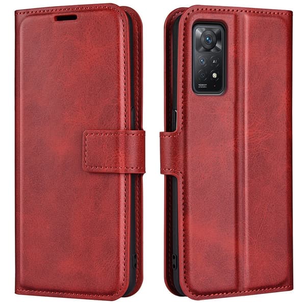 Hållbart konstläder Xiaomi Redmi Note 11S 5G / Xiaomi Redmi Note 11 Pro fodral med plånbok - Röd