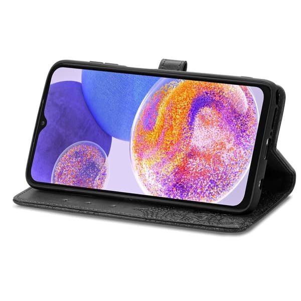 Mandala läder Samsung Galaxy A23 fodral - Svart