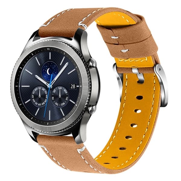 Samsung Gear S3 Frontier / S3 klockarmband med topplager av koskinnläder - Matte Kaffe