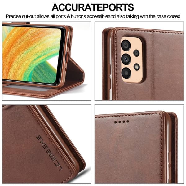 LC.Imeeke läder Samsung Galaxy A33 5G fodral - Brun